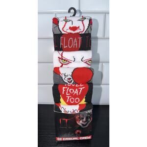 Stephen King's IT Men's Crew Socks 6-Pack - Size 8-12 NEW